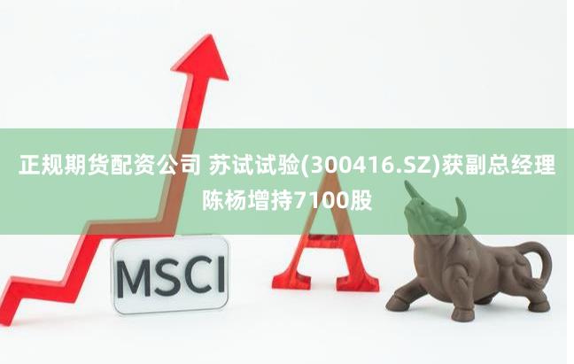 正规期货配资公司 苏试试验(300416.SZ)获副总经理陈杨增持7100股