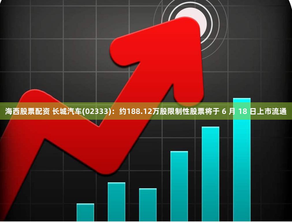 海西股票配资 长城汽车(02333)：约188.12万股限制性股票将于 6 月 18 日上市流通