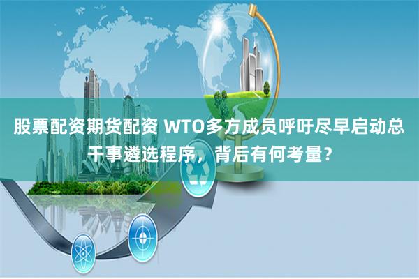 股票配资期货配资 WTO多方成员呼吁尽早启动总干事遴选程序，背后有何考量？