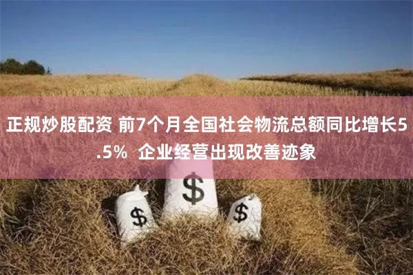 正规炒股配资 前7个月全国社会物流总额同比增长5.5%  企业经营出现改善迹象