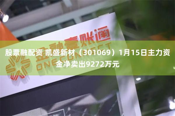 股票融配资 凯盛新材（301069）1月15日主力资金净卖出9272万元